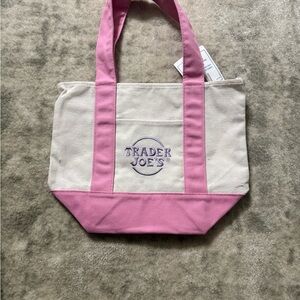 Pink and White Tote Bag
